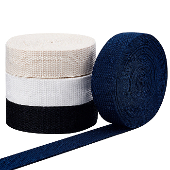 Elite 4 Rolls 4 Colors Flat Polyester Cord/Band, Webbing Garment Sewing Accessories, Mixed Color, 25mm, about 5yard/roll, 1roll/color