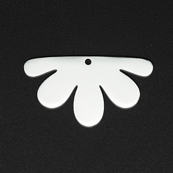 Non-Tarnish 201 Stainless Steel Pendants, Laser Cut, Flower, Stainless Steel Color, 18x33x1mm, Hole: 1.6mm