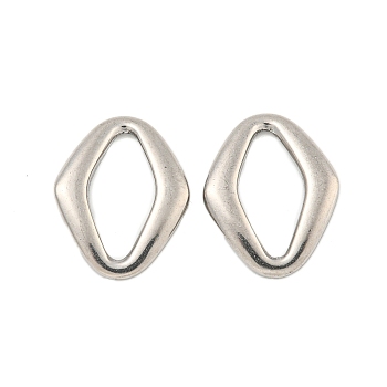 Non-Tarnish 304 Stainless Steel Linking Rings, Horse Eye, Stainless Steel Color, 19.5x15x2.5mm, Inner Diameter: 15x7mm