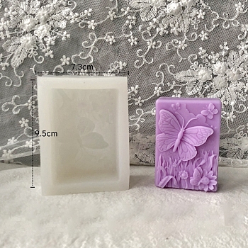 Rectangle/Oval Food Grade Silicone Candle Molds, For Candle Making, Butterfly, 9.5x7.3cm