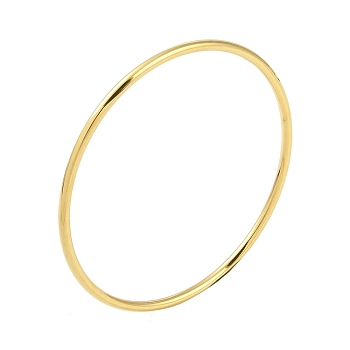 Ion Plating(IP) 304 Stainless Steel Round Ring Bangles for Women Men, Real 18K Gold Plated, 1/8 inch(0.3cm), Inner Diameter: 2-7/8 inch(7.3cm)