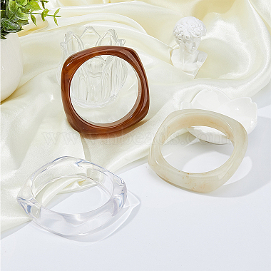 3Pcs 3 Style Imitation Marble Acrylic Bangles Set for Women(BJEW-FI0001-11)-7