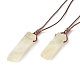 Natural Citrine Nugget Pendant Necklace with Waxed Cord for Women(NJEW-F306-01F)-1