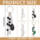 Gemstone with ABS Plastic Imitation Pearl Beaded Keychain with Star/Moon/Sun Alloy Pendants(KEYC-PH01516-02)-2