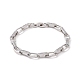 Clear Cubic Zirconia Oval Link Chain Bracelet(BJEW-E015-01P)-1