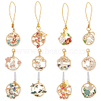 Alloy Enamel Mobile Straps & Mobile Dustproof Plugs & Pendant Decorations Kits, 4.2~9.2cm, 12pcs/set(HJEW-OC00038)