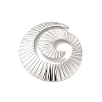 Non-Tarnish 304 Stainless Steel Pendants, Spiral Charm, Stainless Steel Color, 38.5x36x3mm, Hole: 1.6mm(STAS-B032-15P)