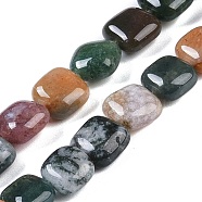 Natural Indian Agate Beads Strands, Square, 8.5x8.5x5mm, Hole: 1.6mm, about 50pcs/strand, 16.34''(41.5cm)(G-M435-A02-01)