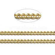 Brass Twisted Chains, Curb Chains, Diamond Cut, Soldered, Faceted, with Spool, Oval, Lead Free & Cadmium Free, Golden, 2x1.5x0.45mm, about 301.83 Feet(92m)/roll(CHC-S108-G)
