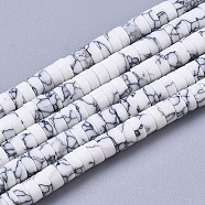 Synthetic Turquoise Beads Strands, Dyed, Heishi Beads, Disc, Light Grey, 4x1~2mm, Hole: 0.7mm, about 195~213pcs/strand, 14.96 inch~15.31 inch(38~38.9cm)(TURQ-N215-01P)