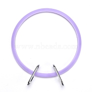 Ring Embroidery Plastic Hoops, with Iron Clasp, Lilac, 155x130x19mm, Inner Diameter: 121x103mm(TOOL-WH0029-05B)