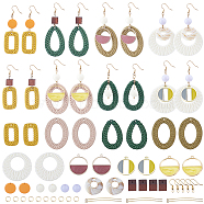 DIY Dangle Earring Making Kits, Including Acrylic Pendants & Ball Beads, Wood Beads, Brass Earring Hooks & Jump Rings & Pins, Mixed Color, 108pcs/bag(DIY-SC0016-34)