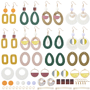 SUNNYCLUE DIY Dangle Earring Making Kits, Including Acrylic Pendants & Ball Beads, Wood Beads, Brass Earring Hooks & Jump Rings & Pins, Mixed Color, 108pcs/bag(DIY-SC0016-34)