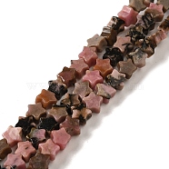 Natural Rhodonite Beads Strands, Star, 4x4.5x2mm, Hole: 0.8mm, about 102pcs/strand, 15.35 inch(39cm)(G-G085-B16-01)