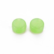 Transparent Acrylic Beads, Dyed, Flat Round, Light Green, 8.5x5.5mm, Hole: 2.5mm, about 1774pcs/500g(MACR-S373-05E-06)