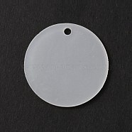 Transparent Acrylic Pendants, Flat Round, Clear, 32x1.5mm, Hole: 2.5mm(TACR-WH0001-69)