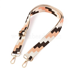 Polyester Bag Strap, with Zinc Alloy Clasps, Geometric Patterns, for Bag Replacement Accessories, Bisque, 66~132x3.6cm(FIND-H214-A05)