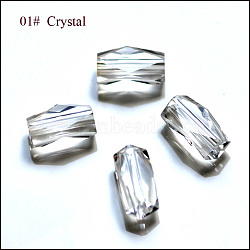 Imitation Austrian Crystal Beads, Grade AAA, Faceted, Column, Clear, 11x7.5mm, Hole: 0.7~0.9mm(SWAR-F055-12x6mm-01)