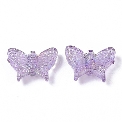 Transparent Acrylic Beads, AB Color Plating, Butterfly, Medium Orchid, 12.5x15x4.5mm, Hole: 1.2mm(X-MACR-S361-35A)