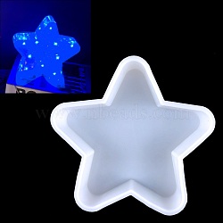 DIY Decoration Silicone Molds, for Night Lamp Making, Resin Casting Molds, For UV Resin, Epoxy Resin Craft Making, Star, White, 154x158x41mm(DIY-C014-03B)