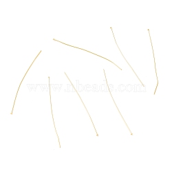 Brass Flat Head Pins, Long-Lasting Plated, Real 18K Gold Plated, 51x0.5mm, 24 Gauge, Head: 1.5mm(X-KK-F824-114E-G)