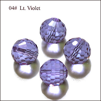 Imitation Austrian Crystal Beads, Grade AAA, Faceted(128 Facets), Round, Lilac, 10mm, Hole: 0.9~1mm