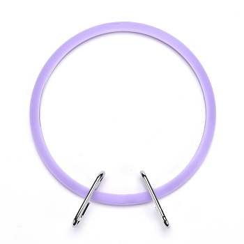 Ring Embroidery Plastic Hoops, with Iron Clasp, Lilac, 155x130x19mm, Inner Diameter: 121x103mm