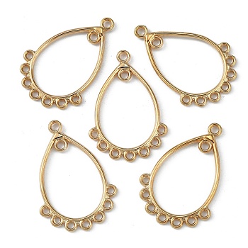 Zinc Alloy Chandelier Component Links, Teardrop, 39x26.5x2mm, Hole: 2.5mm