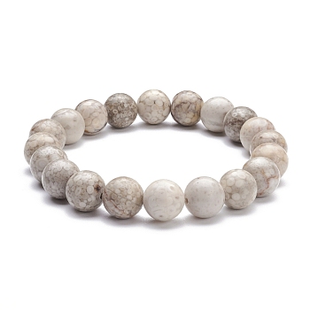 10mm Round Natural Maifanite/Maifan Stone Beads Stretch Bracelet, Reiki Bracelet for Men Women, Beads: 10mm, Inner Diameter: 2-3/8 inch(6cm)