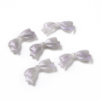 Opaque Acrylic Beads, Glitter Beads, Bowknot, Thistle, 13.5x29x5.5mm, Hole: 1.8mm, about 415pcs/500g