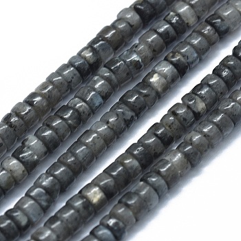 Natural Larvikite Beads Strands, Flat Round/Disc, 3.8~4.2x2~4.5mm, Hole: 0.8~1mm, about 152~180pcs/strand, 15.1~15.5 inch(38.5~39.5cm)