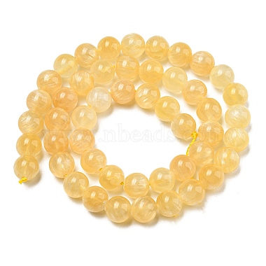 Natural Honey Calcite Beads Strands(G-R494-A05-03)-2