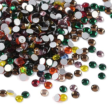 Flat Round Glass Rhinestone Cabochons