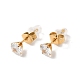 Cubic Zirconia Flower of Life Pendant Necklace & Diamond Stud Earrings(SJEW-M099-01G)-7