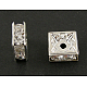 Abalorios de latón Diamante de imitación espaciador(X-RSB073NF-01S)-1