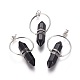 Natural Obsidian Wire Wrapped Pointed Big Pendants(G-L520-I05-P)-1