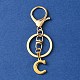 304 Stainless Steel Initial Letter Charm Keychains(KEYC-YW00005-03)-1