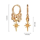 Star Brass Dangle Huggie Hoop Earrings(EJEW-SW00001-06)-7
