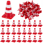50Pcs ABS Display Roadblock Decorations, Micro Landscape Dollhouse Accessories, Pretending Prop Decorations, Red, 16x16x24mm(AJEW-SP0004-69B)