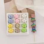 UV Plating Opaque Acrylic Beads, Iridescent, Star Balloon, Mixed Color, 20.9x22.4x11.7mm, Hole: 2.5mm(OACR-N163-14)