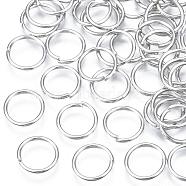 Jump Rings, Open Jump Rings, Brass, Cadmium Free & Nickel Free & Lead Free, Platinum, 10x1mm, 18 Gauge, Inner Diameter: 8mm, about 2400pcs/500g(JRC10mm-NF)
