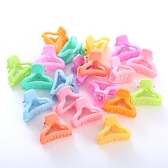 Plastic Claw Hair Clips, with Iron Findings, for Girls, Mixed Color, 24~30mm(OHAR-P021-09A-01)