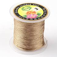 Round Metallic Thread, Embroidery Thread, 3-Ply, BurlyWood, 0.4mm, about 164.04 yards(150m)/roll(MCOR-L001-0.4mm-15)