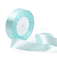 Single Face Satin Ribbon, Polyester Ribbon, Cyan, 1 inch(25mm) wide, 25yards/roll(22.86m/roll), 5rolls/group, 125yards/group(114.3m/group)(RC25mmY011)