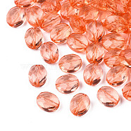 Transparent Acrylic Beads, Oval, Coral, 10x8x5.5mm, Hole: 1.5mm, about 1550pcs/500g(TACR-S154-18A-52)