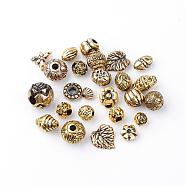Antique Style Acrylic Beads, Mixed Shaped, Antique Golden Plated, 8~17x8~17x3~17mm, Hole: 1~5mm, about 710pcs/500g(OACR-Q005-02AG)