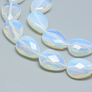Opalite Bead Strands, Faceted, teardrop, 10x8x5mm, Hole: 1mm, about 38pcs/strand, 14.76 inch(X-G-R406-8x10-12)