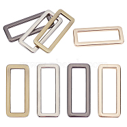 PandaHall Elite 8Pcs 4 Color Zinc Alloy Ring, Rectangle, Bag Replacement Accessories, Mixed Color, 2pcs/color(FIND-PH0002-46)