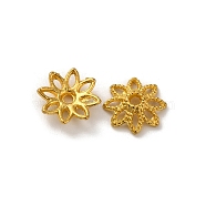 Alloy Beads Caps, Lead Free & Cadmium Free, Multi-Petal Flower, Golden, 10x3mm, Hole: 1.5mm(FIND-G074-01C)