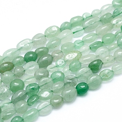 Natural Green Aventurine Beads Strands, Tumbled Stone, Nuggets, 5~12x6~7mm, Hole: 0.8mm, about 46~57pcs/strand, 15.16 inch(38.5cm)(G-L550A-04)